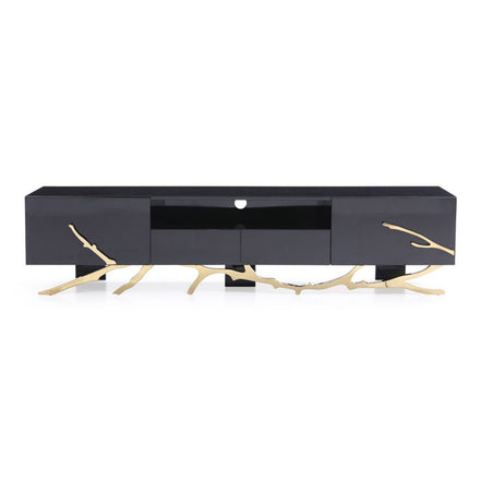 Legend Modern Black & Champagne Gold 87" TV Stand - image 5