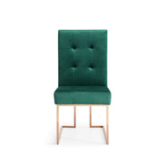 Legend Modern Green Velvet & Rosegold Dining Chair (Set of 2)