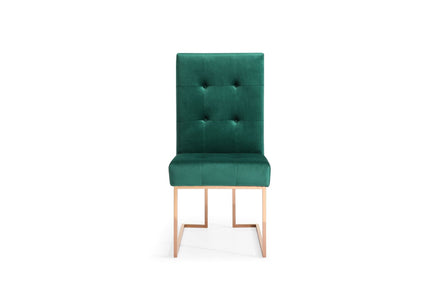 Legend Modern Green Velvet & Rosegold Dining Chair (Set of 2)