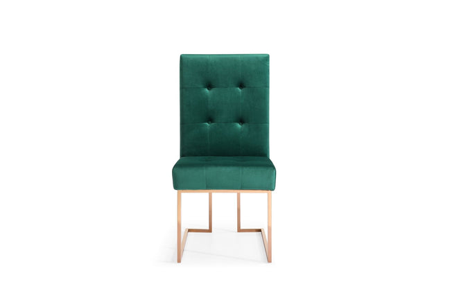 Legend Modern Green Velvet & Rosegold Dining Chair (Set of 2)