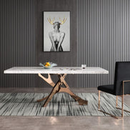 Legend - Modern White Marble & Rosegold Dining Table - image 2