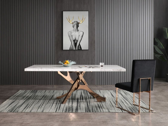 Legend - Modern White Marble & Rosegold Dining Table - image 2