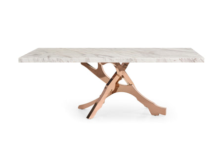 Legend - Modern White Marble & Rosegold Dining Table - image 4