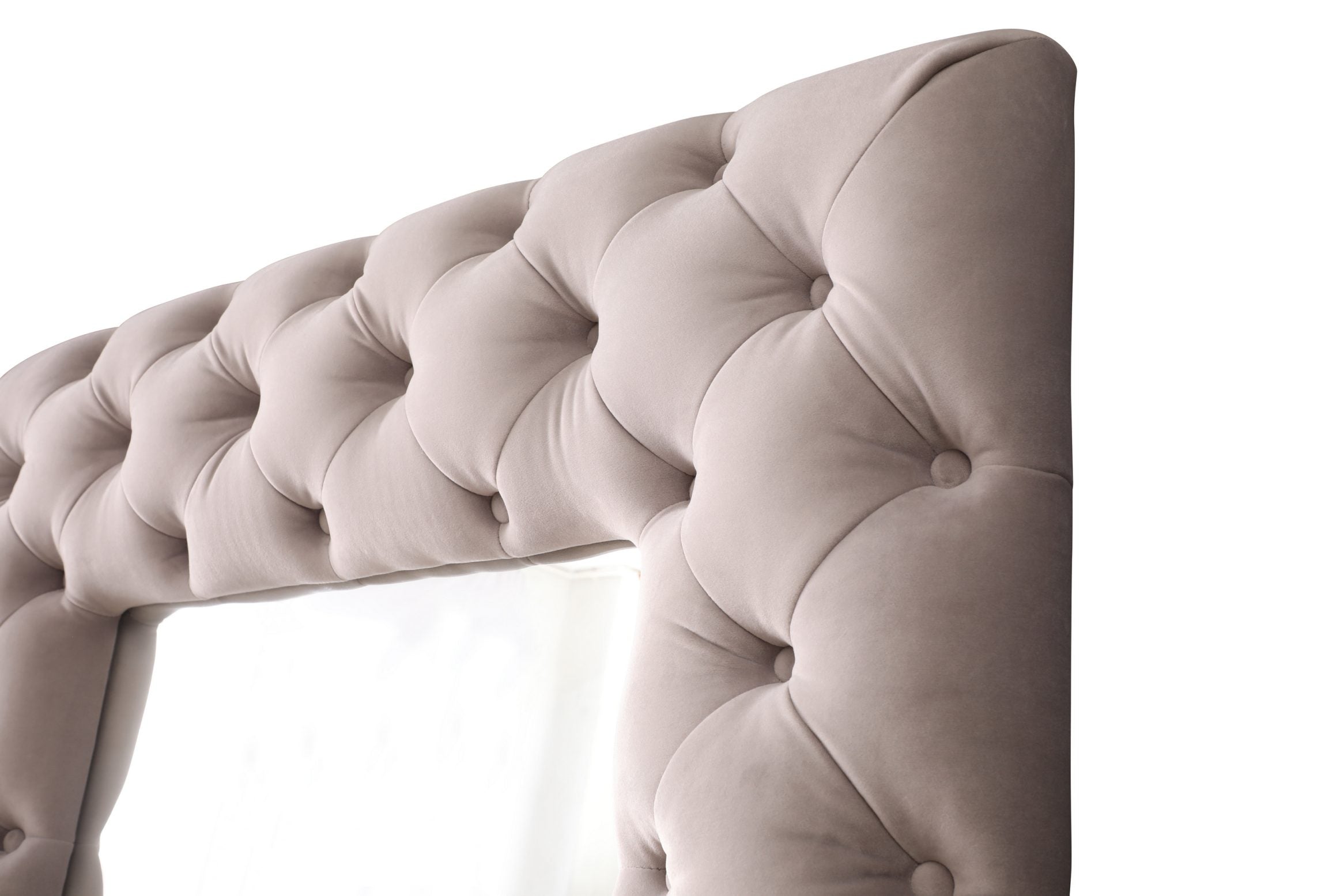 Legend - Transitional Grey Velvet Floor Mirror - image 2