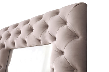 Legend - Transitional Grey Velvet Floor Mirror - image 2