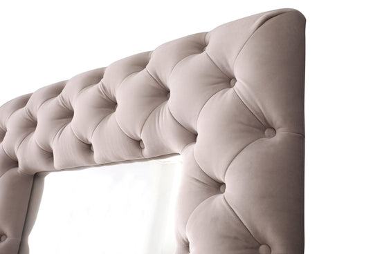 Legend - Transitional Grey Velvet Floor Mirror - image 2