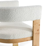 Letha - Modern Cream Fabric + Burl Dining Chair - image 5
