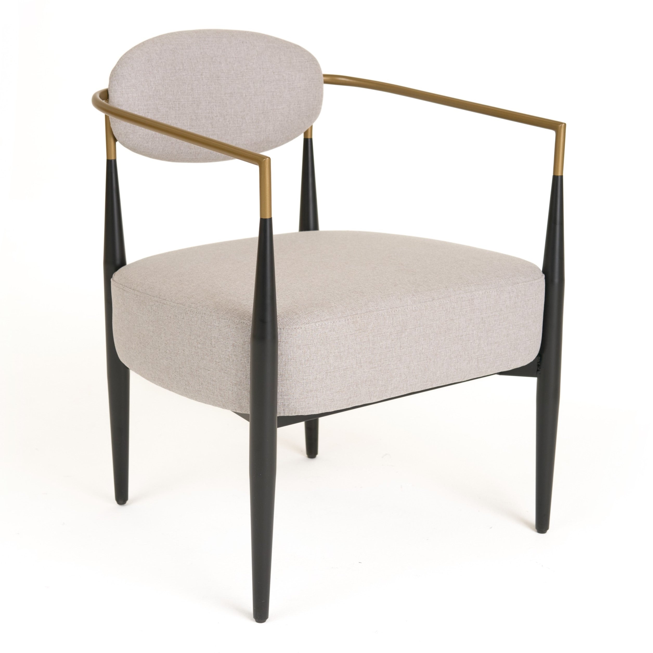 Liberty - Modern Beige Fabric + Black & Gold Accent Chair - image 3