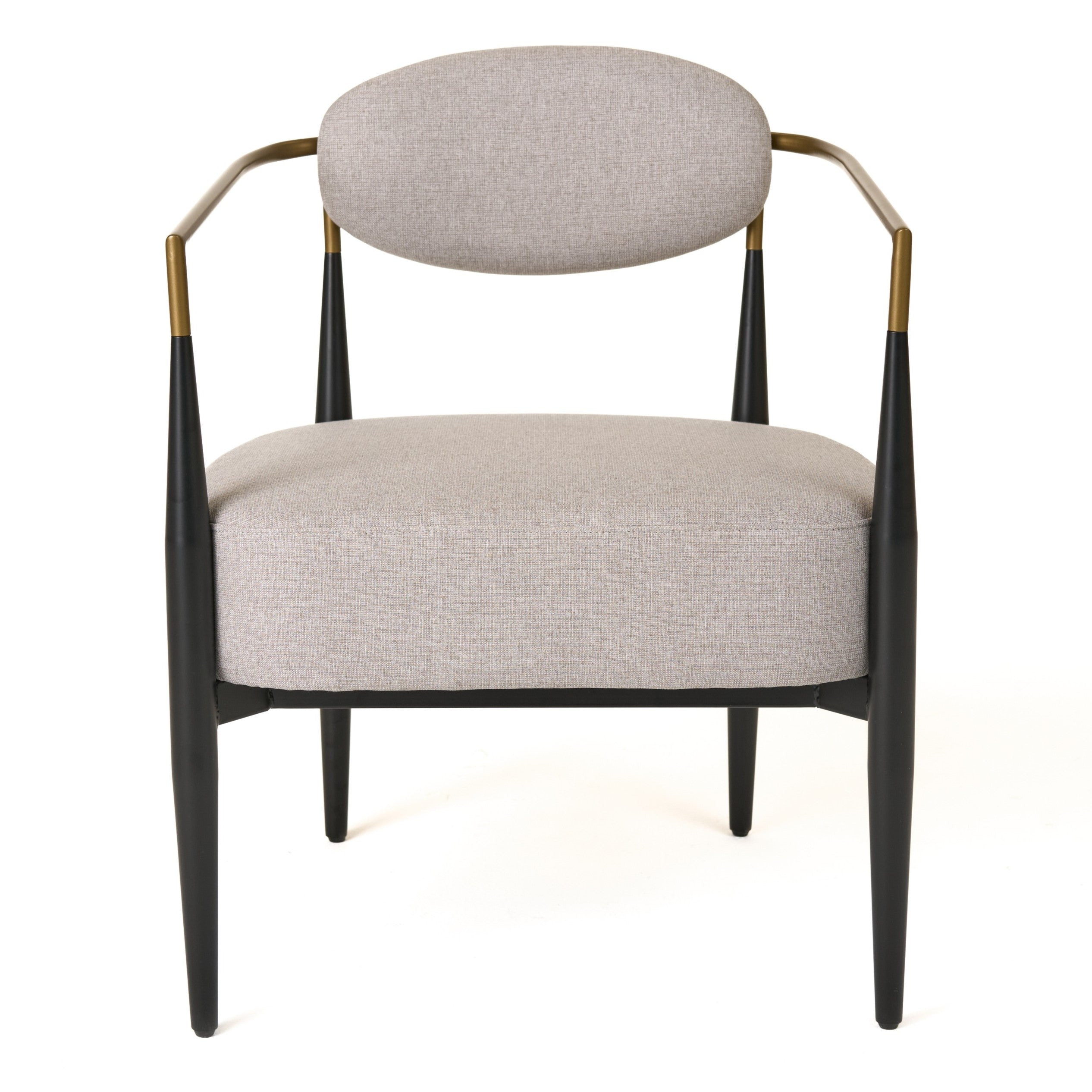 Liberty - Modern Beige Fabric + Black & Gold Accent Chair - image 2