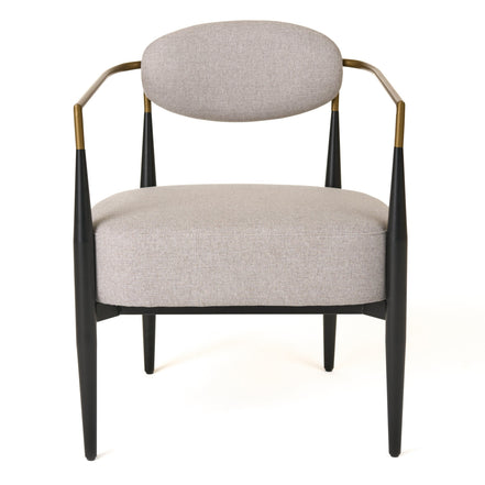 Liberty - Modern Beige Fabric + Black & Gold Accent Chair - image 2