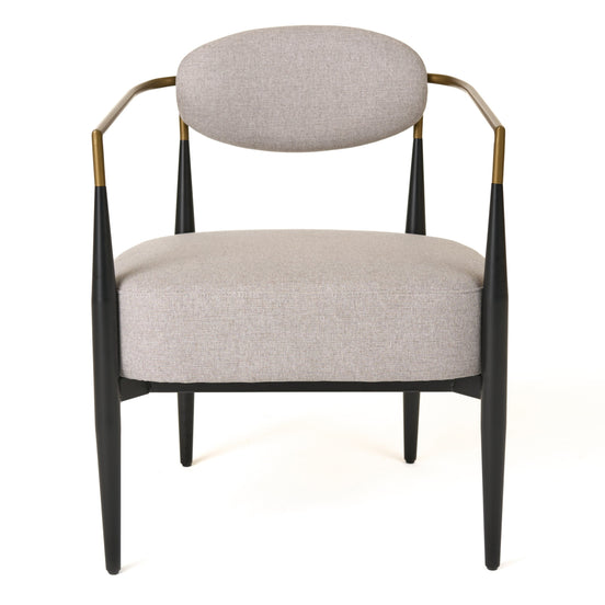 Liberty - Modern Beige Fabric + Black & Gold Accent Chair - image 2