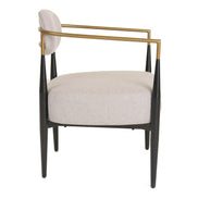 Liberty - Modern Beige Fabric + Black & Gold Accent Chair - image 4