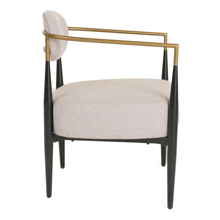 Liberty - Modern Beige Fabric + Black & Gold Accent Chair - image 4
