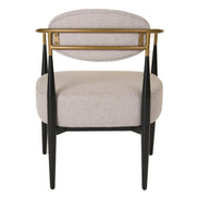 Liberty - Modern Beige Fabric + Black & Gold Accent Chair - image 5