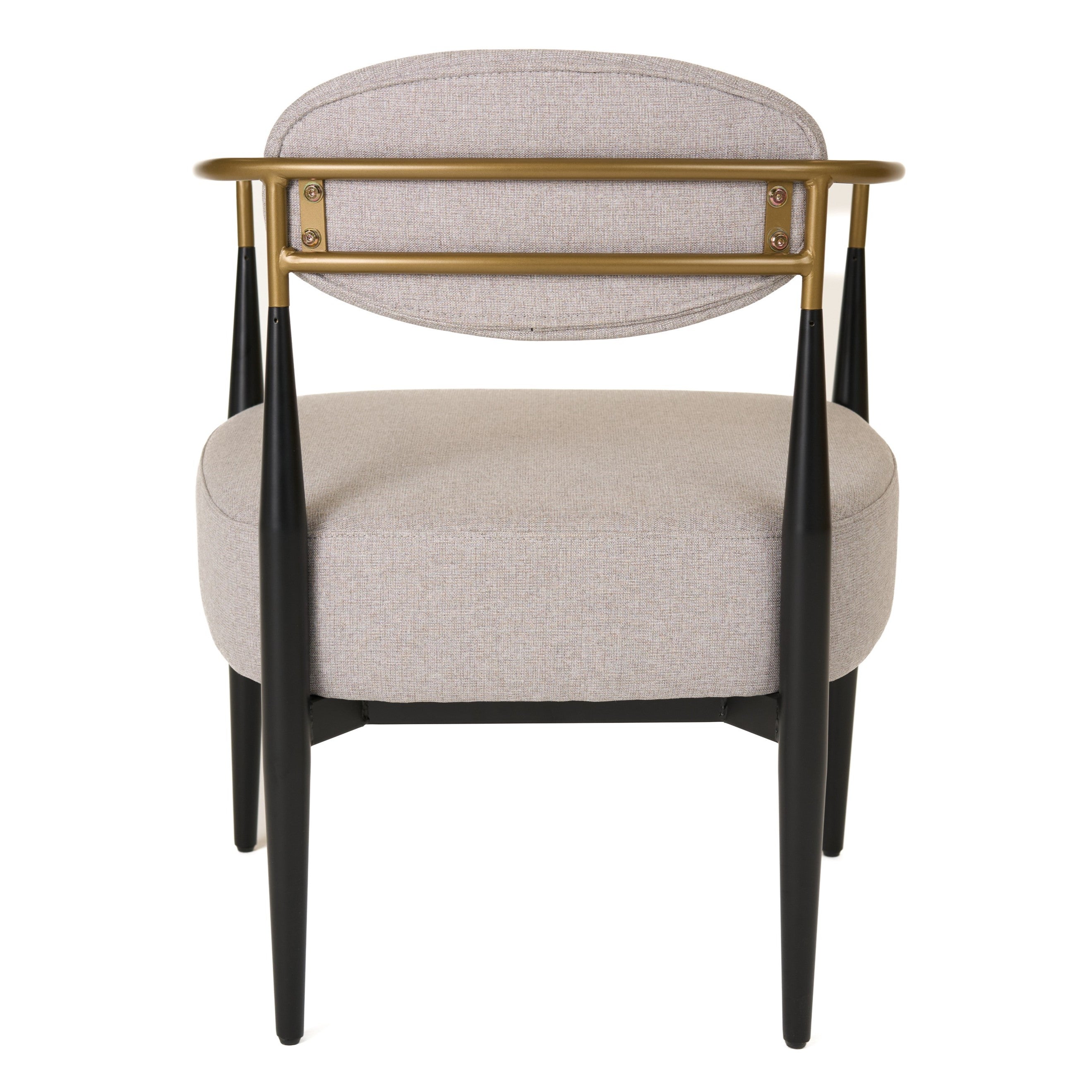 Liberty - Modern Beige Fabric + Black & Gold Accent Chair - image 5
