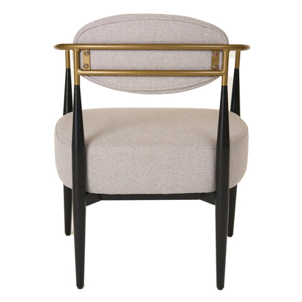 Liberty - Modern Beige Fabric + Black & Gold Accent Chair - image 5
