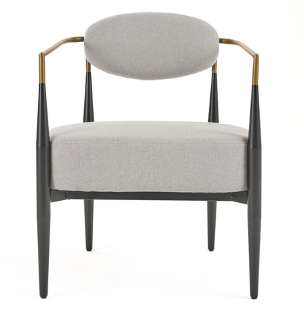 Liberty - Modern Light Grey Fabric + Black & Gold Accent Chair