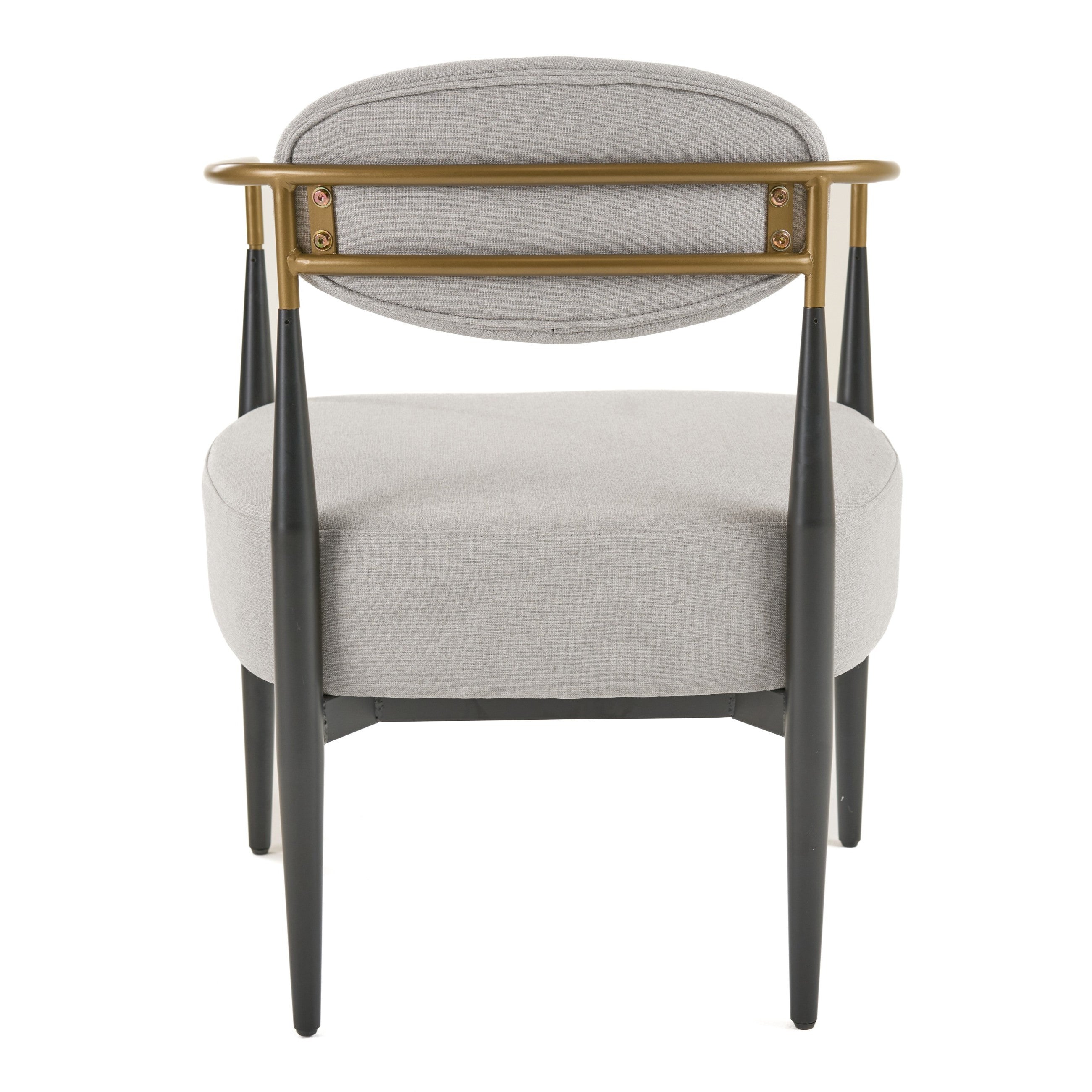 Liberty - Modern Light Grey Fabric + Black & Gold Accent Chair - image 4