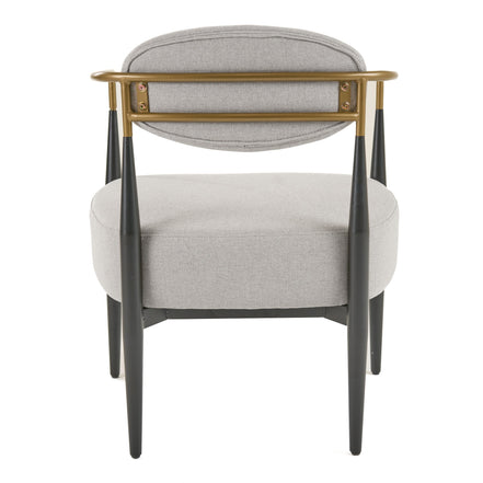 Liberty - Modern Light Grey Fabric + Black & Gold Accent Chair - image 4