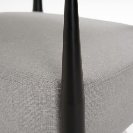 Liberty - Modern Light Grey Fabric + Black & Gold Accent Chair - image 5