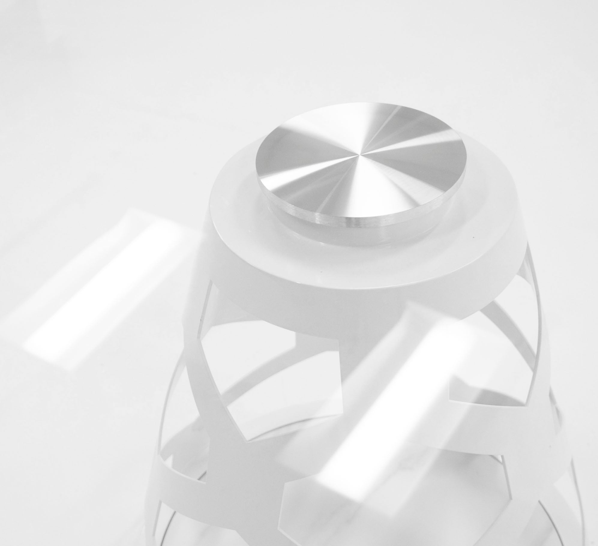 Lilly - Modern 12mm Round Glass + White Dining Table - image 4