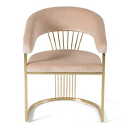 Linda - Modern Beige Velvet and Gold Dining Chair - image 2