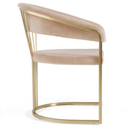 Linda - Modern Beige Velvet and Gold Dining Chair - image 3