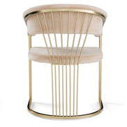 Linda - Modern Beige Velvet and Gold Dining Chair - image 4