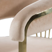 Linda - Modern Beige Velvet and Gold Dining Chair - image 5