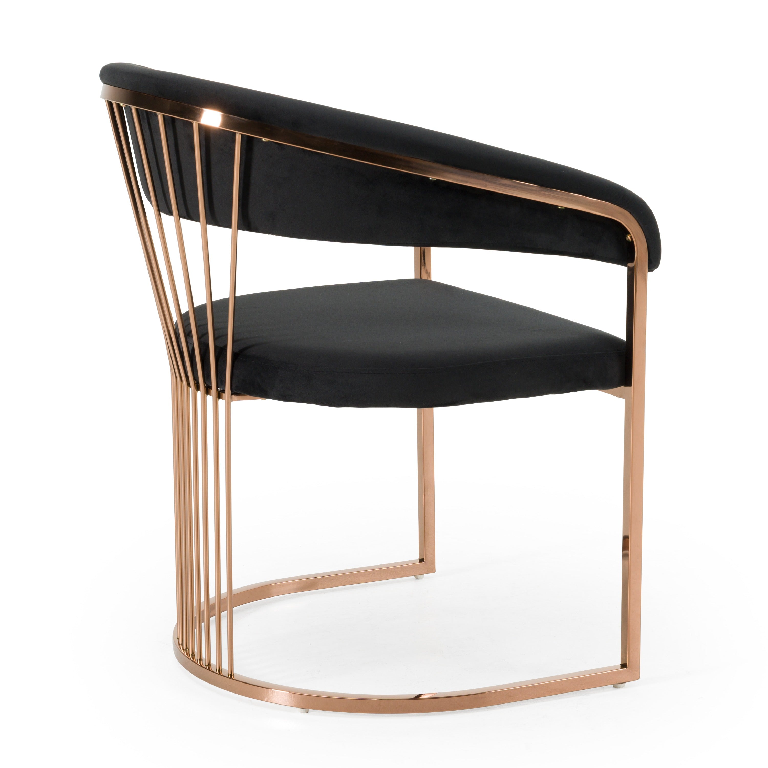 Linda - Modern Black Velvet and Rosegold Dining Chair - image 3