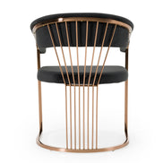 Linda - Modern Black Velvet and Rosegold Dining Chair - image 4