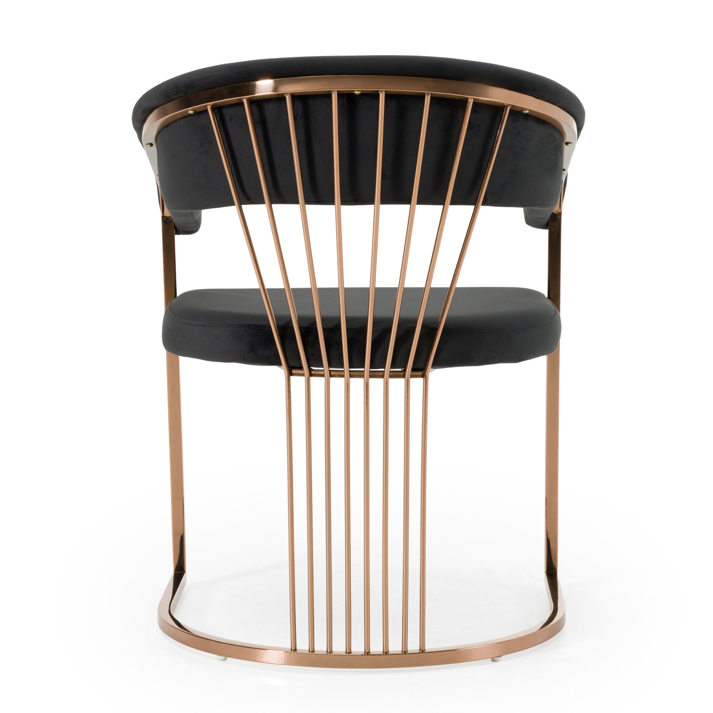 Linda - Modern Black Velvet and Rosegold Dining Chair - image 4