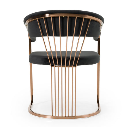 Linda - Modern Black Velvet and Rosegold Dining Chair - image 4