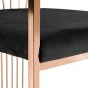 Linda - Modern Black Velvet and Rosegold Dining Chair - image 5
