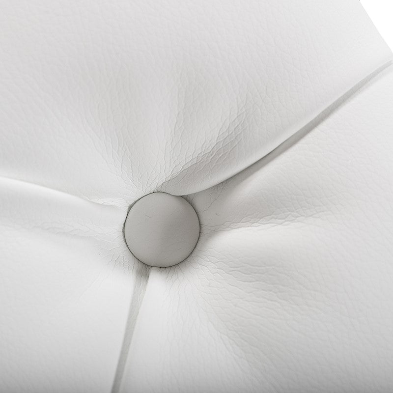 Lindsey Modern White Leatherette & Stainless Steel Bench - image 5
