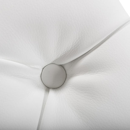 Lindsey Modern White Leatherette & Stainless Steel Bench - image 5