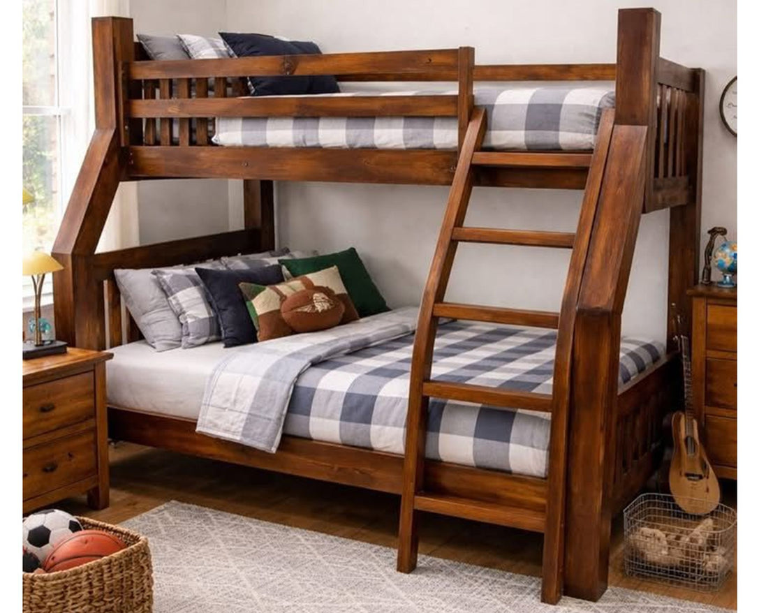 Twin/Full Walnut Bunk Bed
