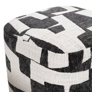 Loftis - Modern Black & White Fabric Ottoman - image 2