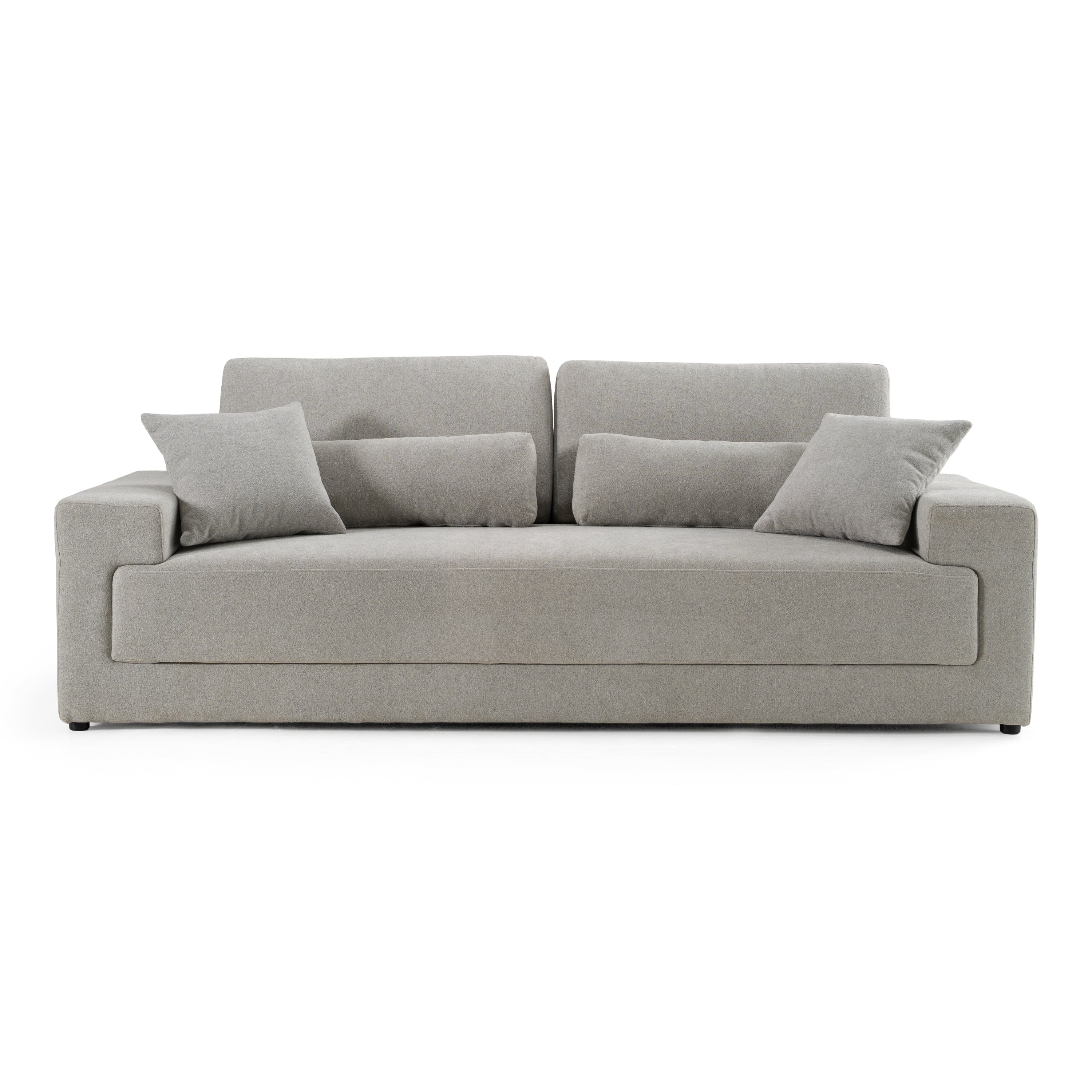 Loki - Modern Grey Fabric 3-Seat Sofa