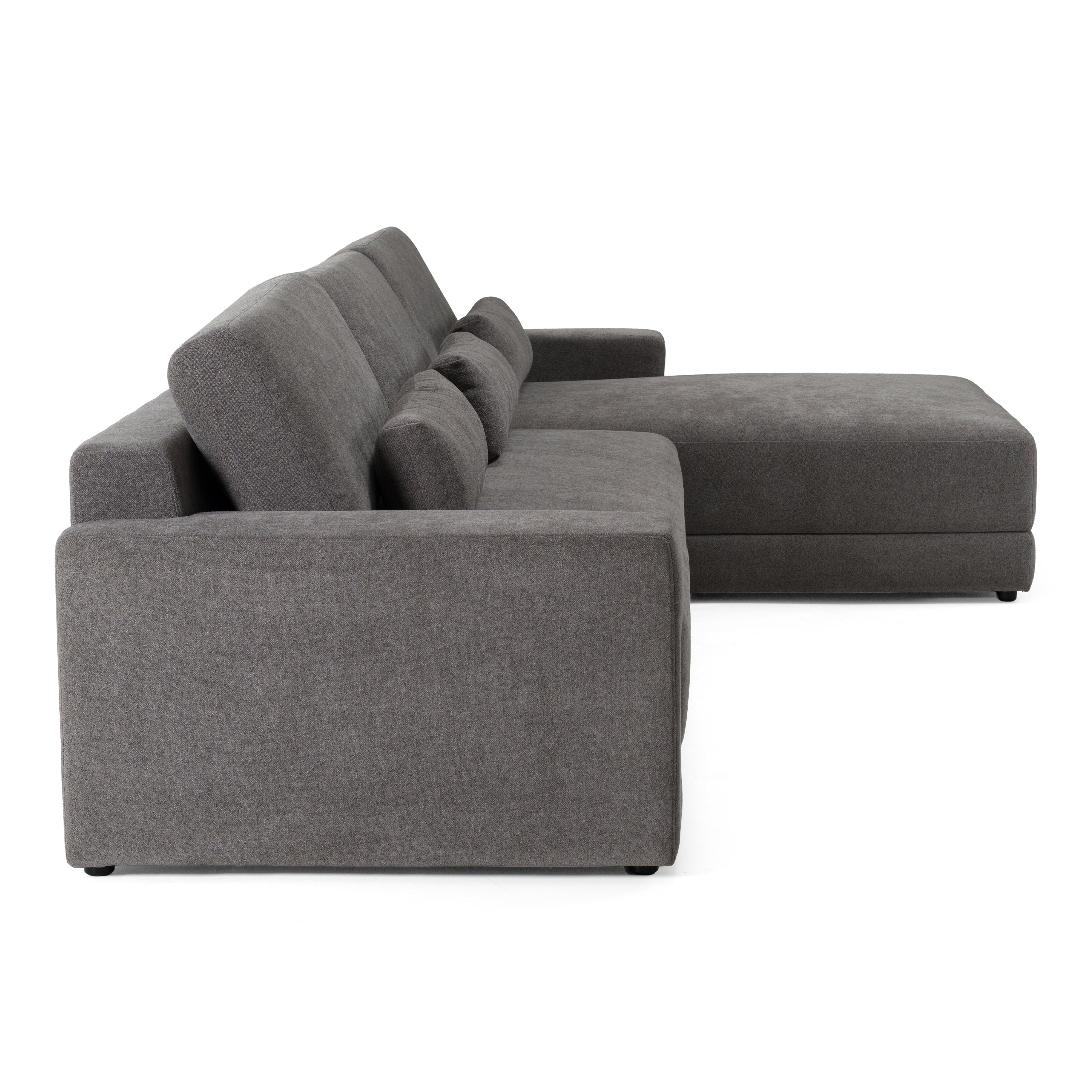 Loki - Modern Grey Fabric Right Facing Sectional Sofa - image 3