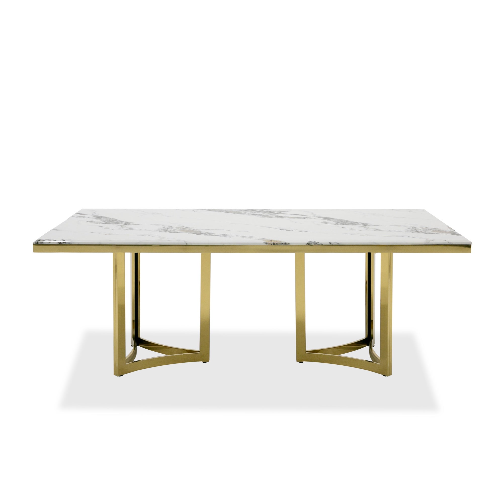 Loomis - White Marble & Gold Dining Table - image 4