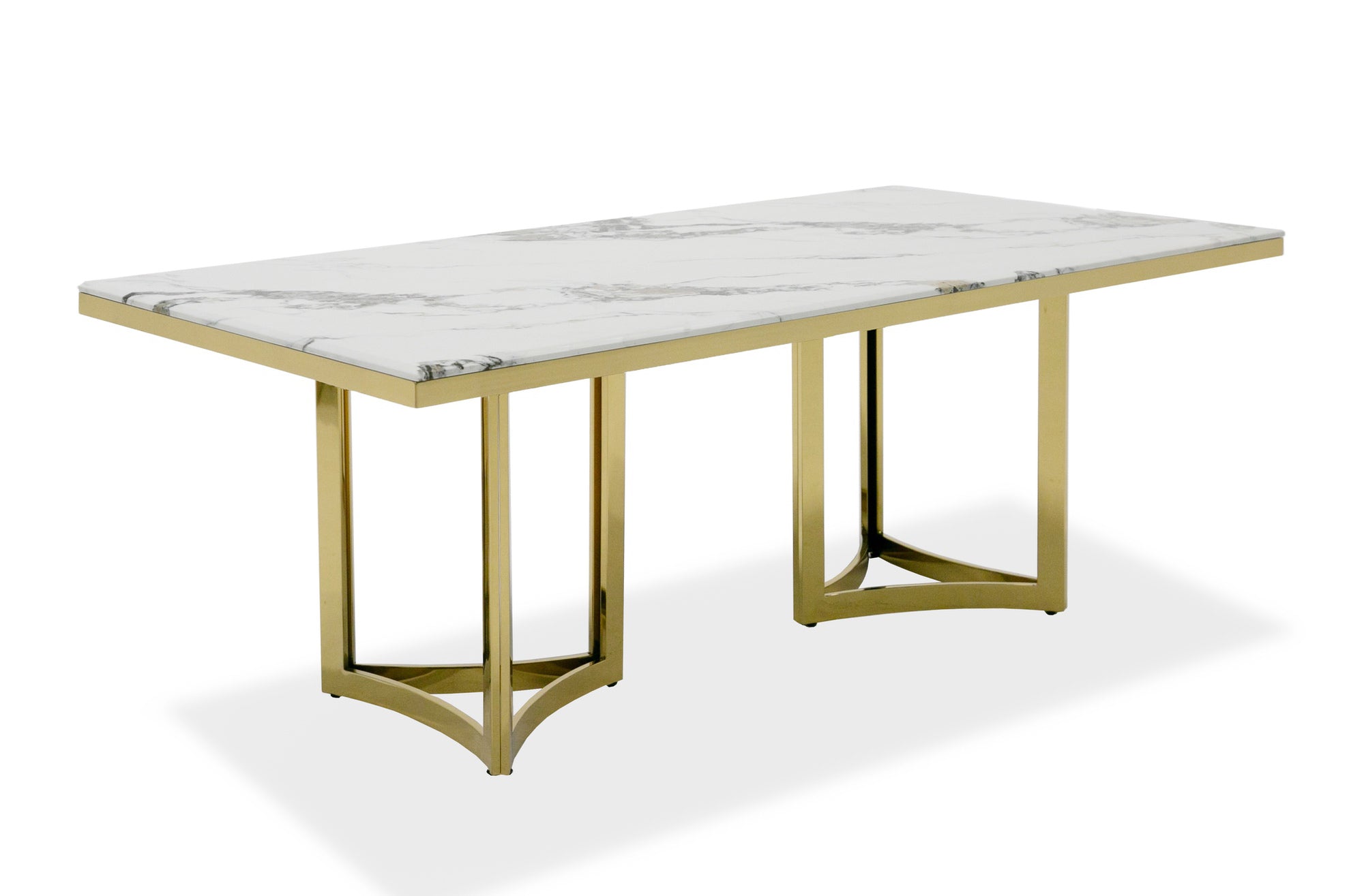 Loomis - White Marble & Gold Dining Table - image 5