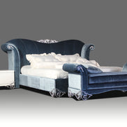 Rita Transitional Velour Fabric Bench