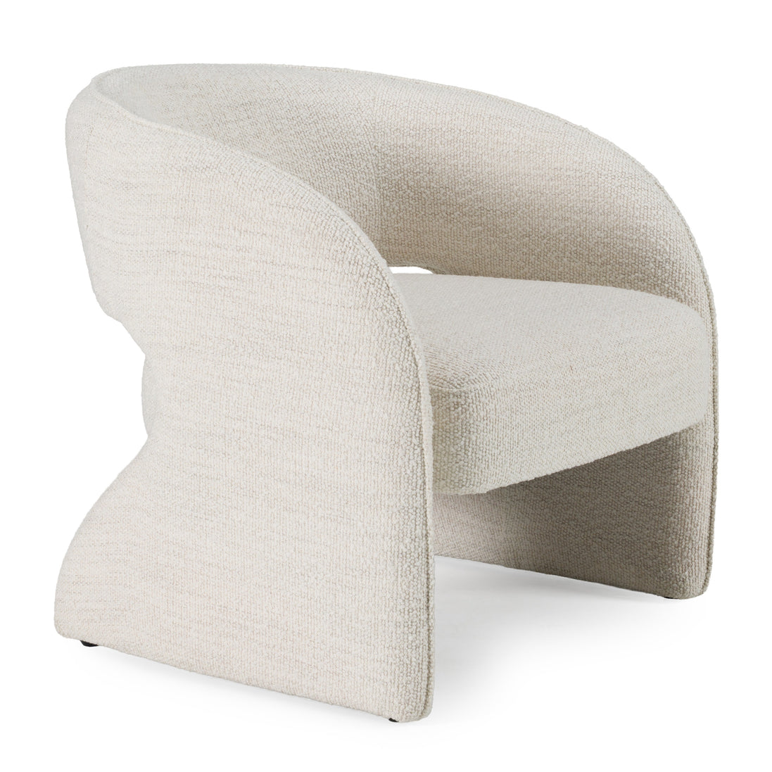 Luby - Modern Cream Fabric Accent Chair