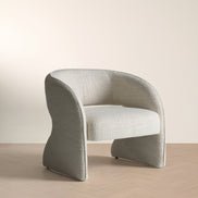 Luby - Modern Cream Fabric Accent Chair - image 2