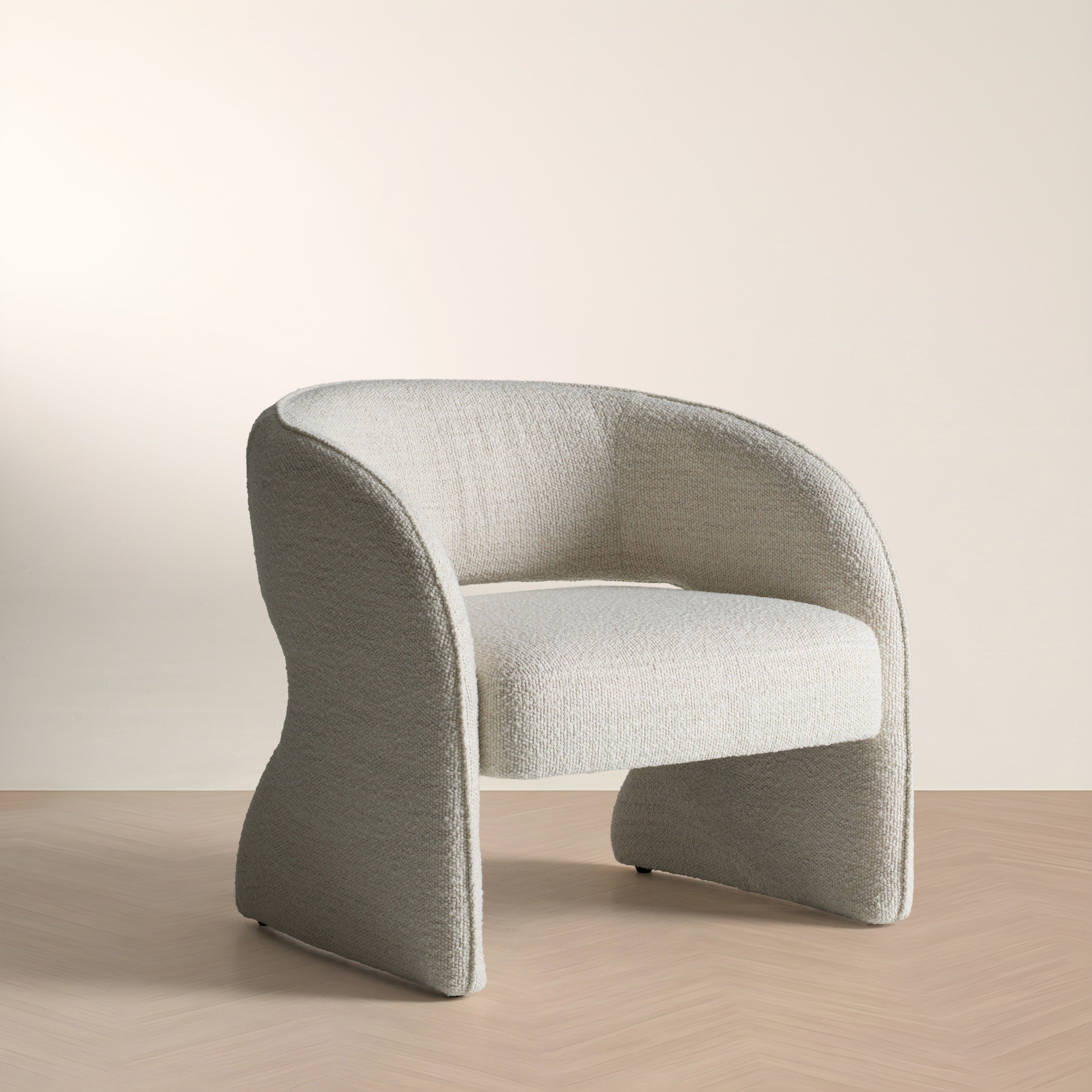Luby - Modern Cream Fabric Accent Chair - image 2