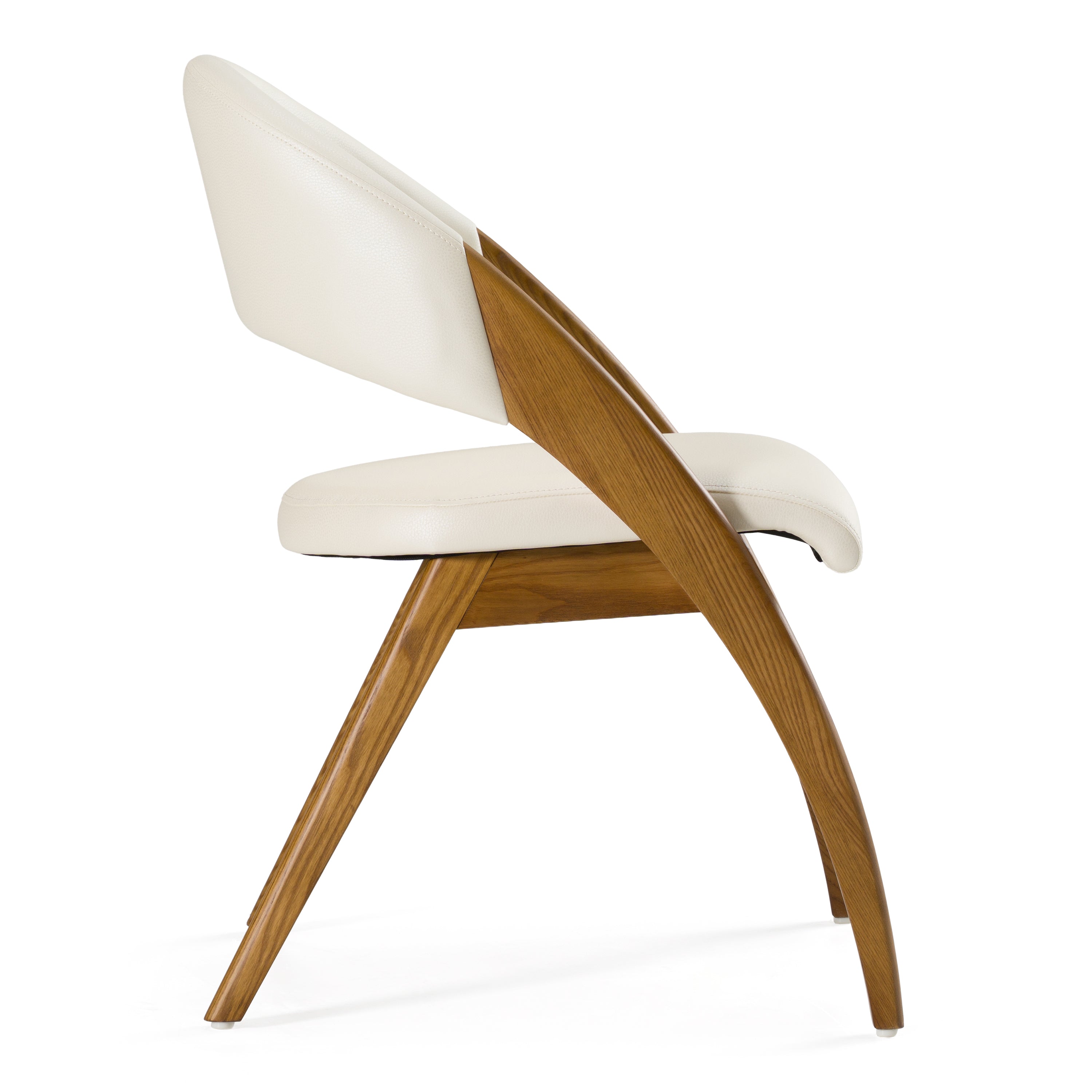 Lucas Mid-Century Cream & Walnut Dining Chair - image 2