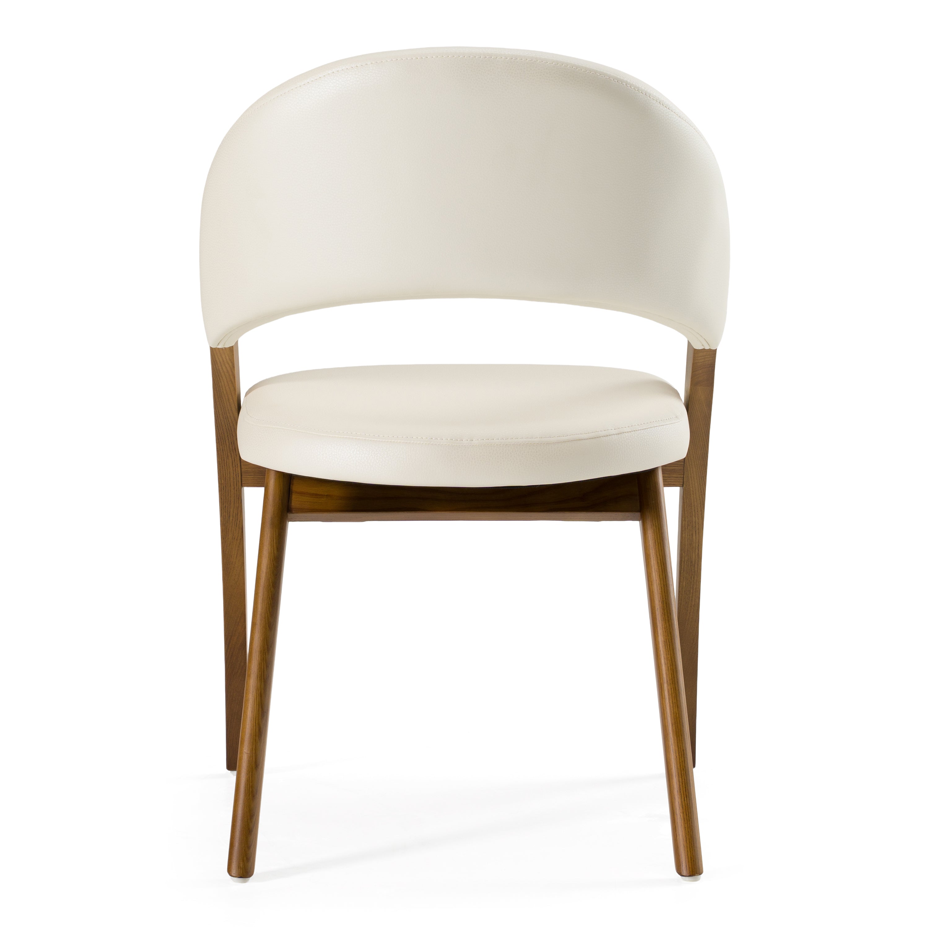 Lucas Mid-Century Cream & Walnut Dining Chair - image 3
