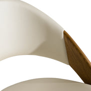 Lucas Mid-Century Cream & Walnut Dining Chair - image 5