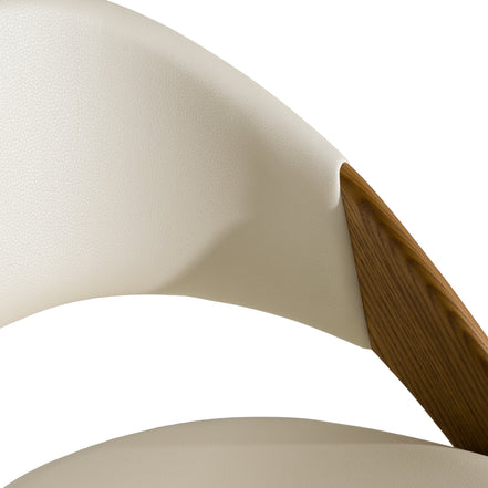 Lucas Mid-Century Cream & Walnut Dining Chair - image 5